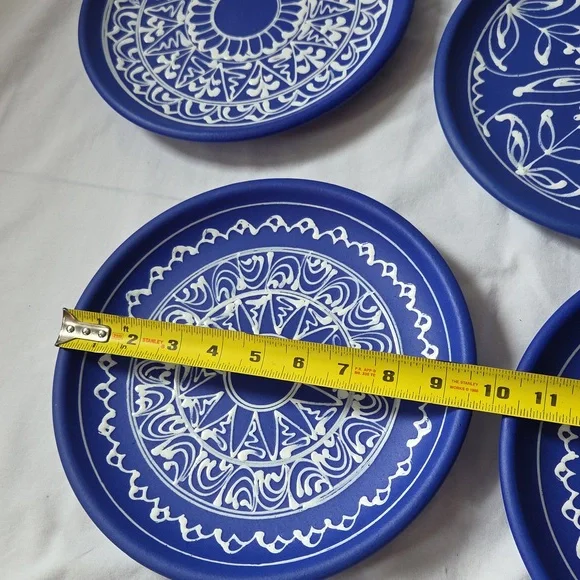 Lidia Barth Tihany 9.5 Hungary Glaze Pottery Petite Wall Plates Set of 6